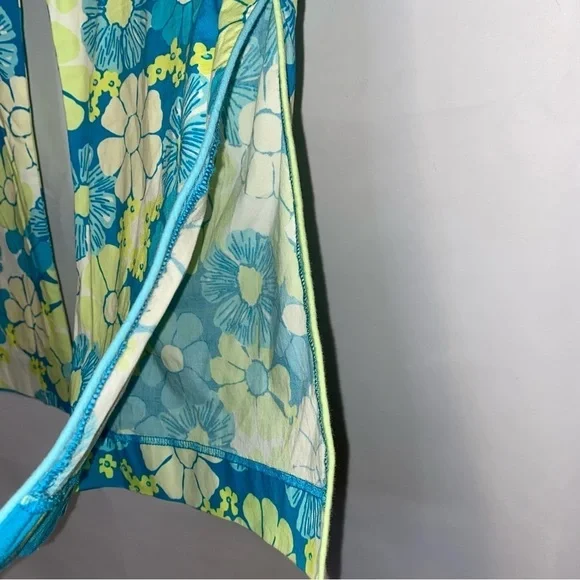 Lilly Pulitzer Green Blue Floral Retro Pants Size 2 - Picture 6 of 9